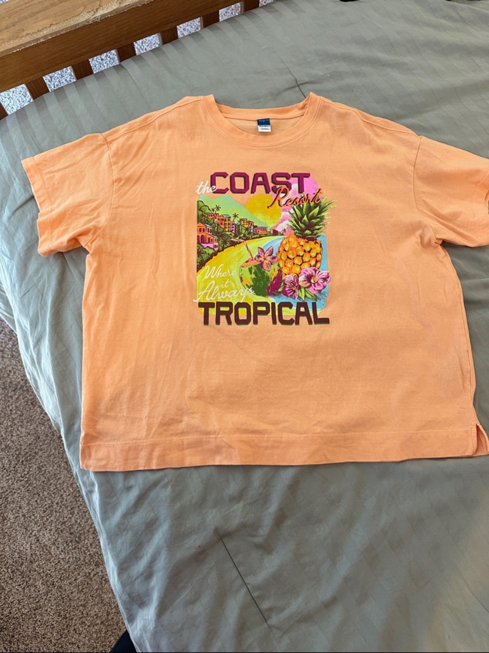 Old Navy Peach Graphic Vintage Tee